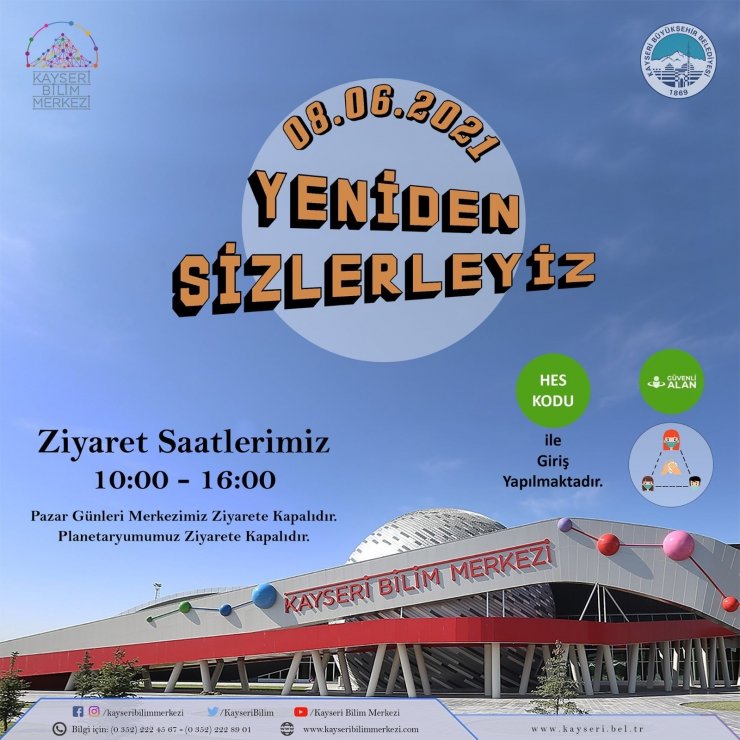 Kayseri Bilim Merkezi ziyarete açıldı