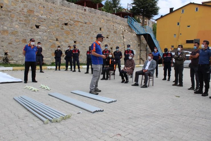 Sarıveliler’de AFAD tarafından çadır kurma eğitimi verildi