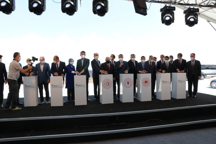 Dev güneş santralinin SCADA binasının temeli bakanların katılımıyla atıldı