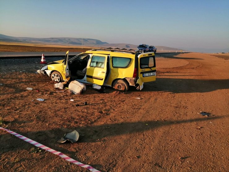 Konya’da ticari taksi şarampole devrildi: 1 ölü, 5 yaralı