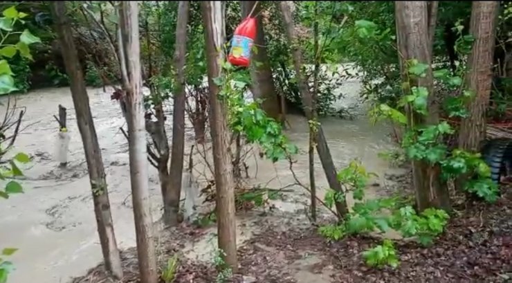 Nallıhan’da sel sonrası bir ev taşkın tehlikesi yaşadı