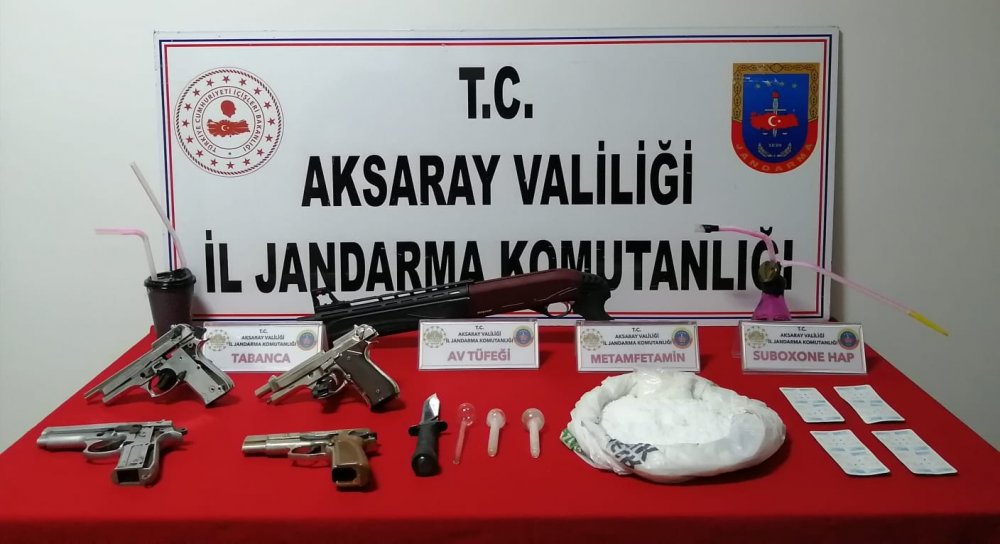 Aksaray’da kaçak silah ve uyuşturucu operasyonu