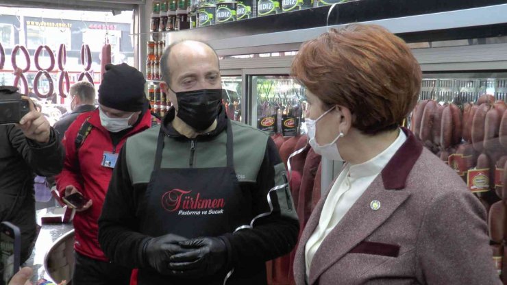 Meral Akşener, Kayseri’de pastırma doğradı