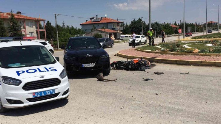Konya’da cip ile motosiklet çarpıştı: 2 ağır yaralı