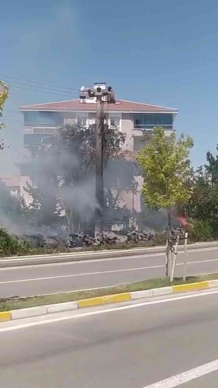 Elektrik direğindeki kablolar havai fişek gibi patladı