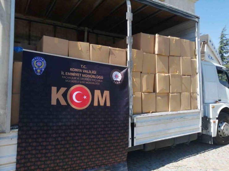 Konya’da 2 milyon 800 bin lira değerinde doldurulmuş makaron ele geçirildi