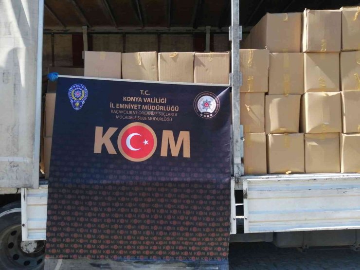 Konya’da 2 milyon 800 bin lira değerinde doldurulmuş makaron ele geçirildi