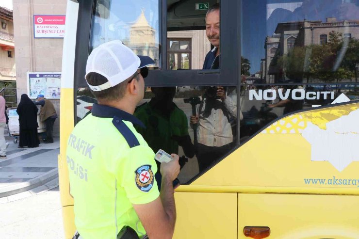 Aksaray’da toplu taşıma araçları denetleniyor