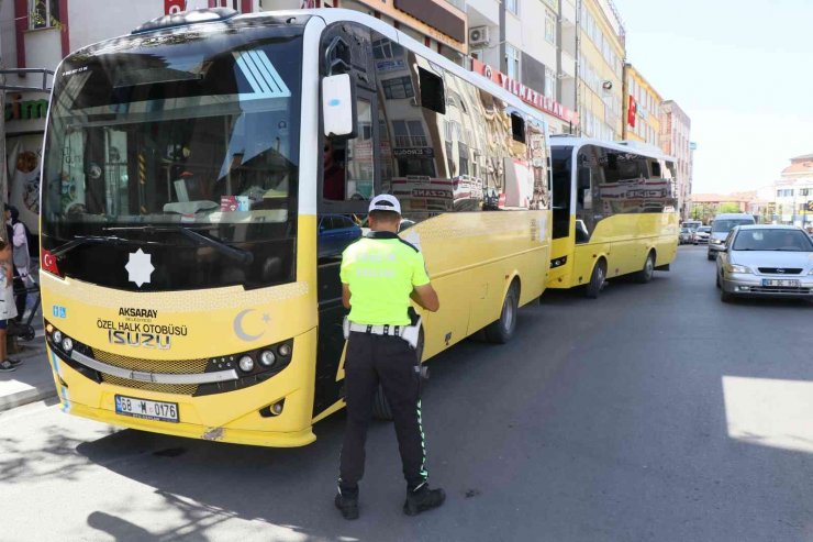 Aksaray’da toplu taşıma araçları denetleniyor