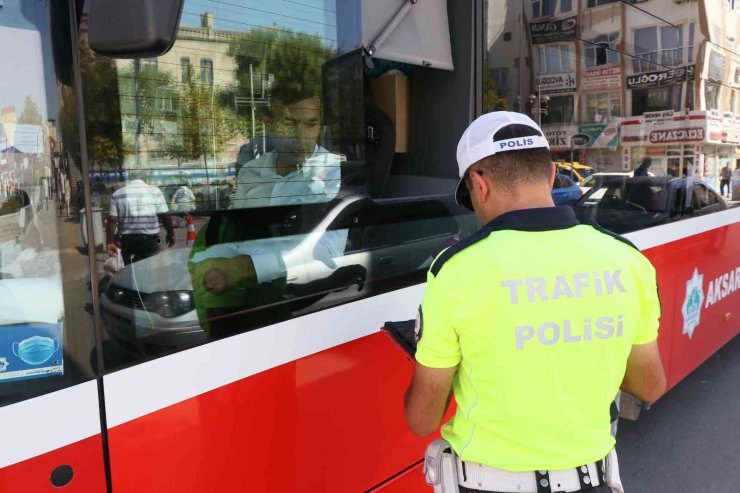 Aksaray’da toplu taşıma araçları denetleniyor