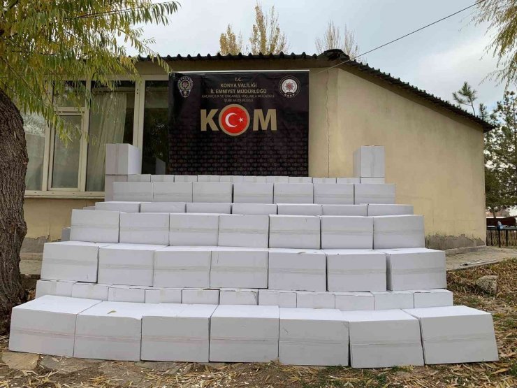 Konya’da 1 milyon 500 bin adet makaron ele geçirildi