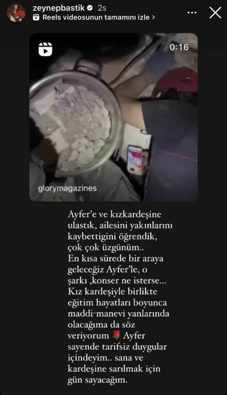 Zeynep Bastık enkaz altındayken şarkısını dinlemek isteyen genç kıza yardım eli uzattı