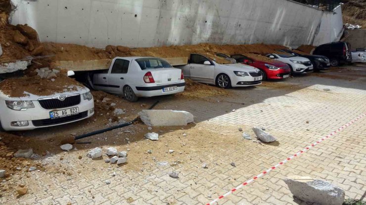 Yozgat’ta çöken istinat duvarının oluşturduğu hasar dron ile görüntülendi