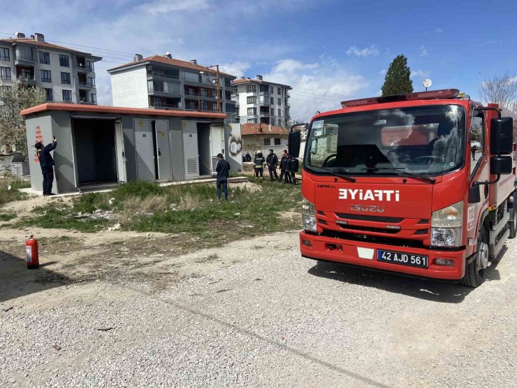 Konya’da trafo yangını