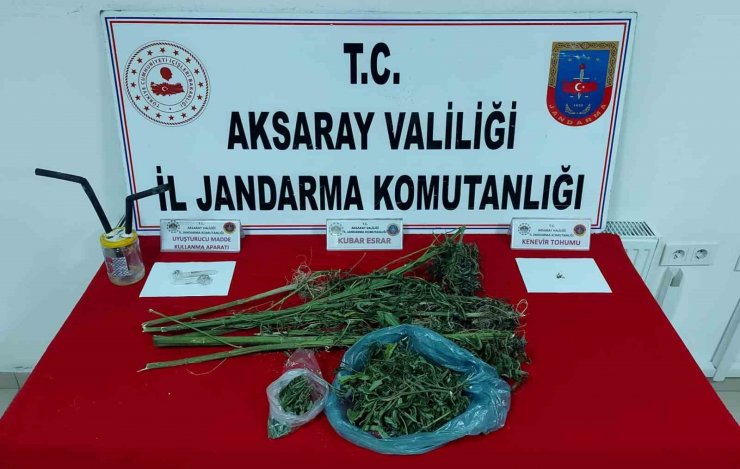Kiremit altındaki gizli bölmede esrar ve kenevir çıktı