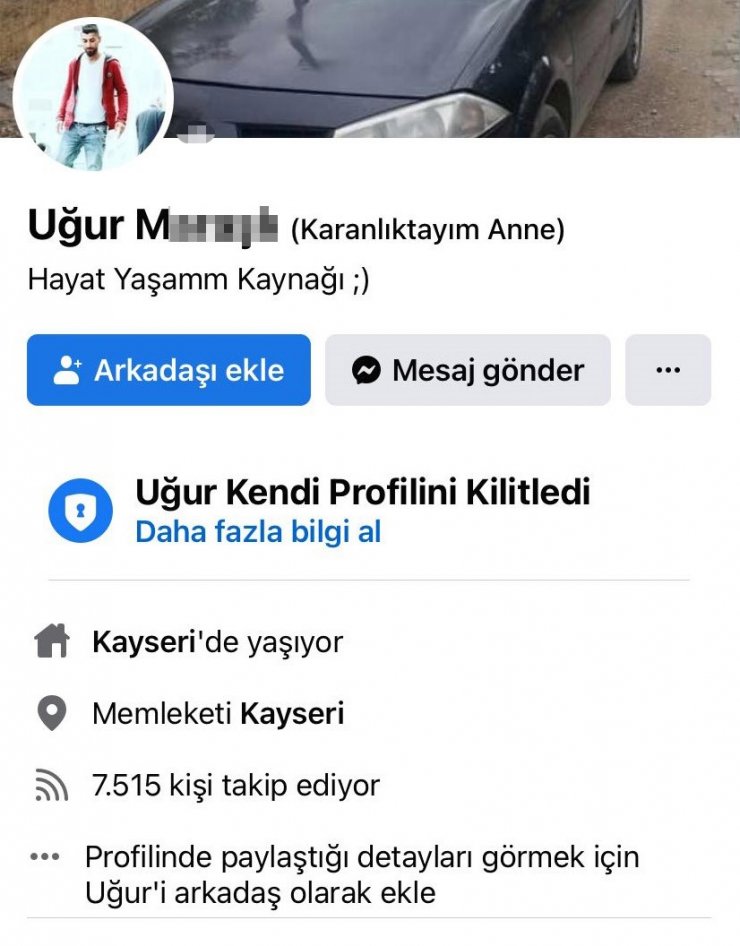 Sosyal medya profiline "karanlıktayım anne" yazan şahıs ağaçta asılı bulundu
