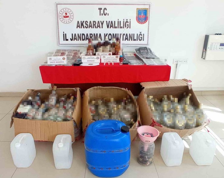 Aksaray jandarmadan sahte içki operasyonu