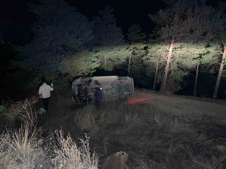 Hafif ticari araç şarampole uçtu: 3 yaralı