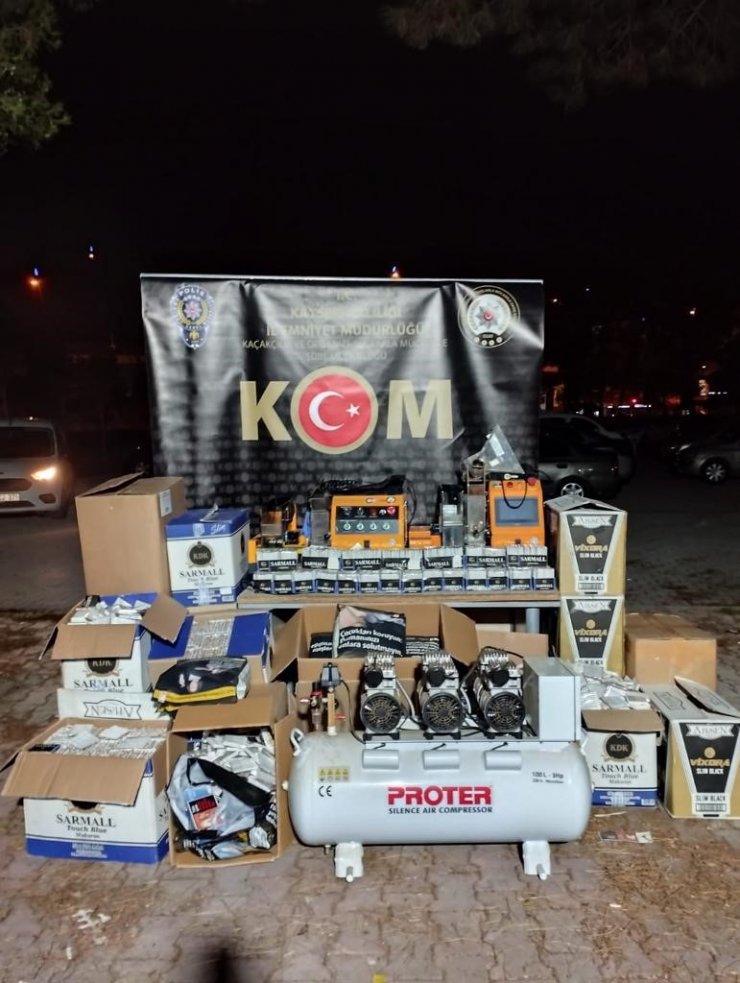 Bağ evinde kaçak sigara dolumu yaparken yakalandı