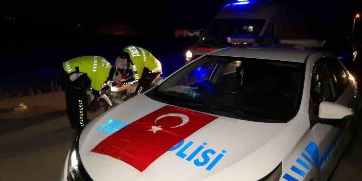 Devrilen motosikletin sürücüsü ağır yaralandı