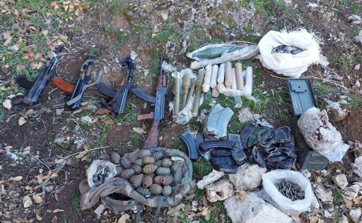 Teröristlerce kullanılan mağarada çok sayıda mühimmat ele geçirildi