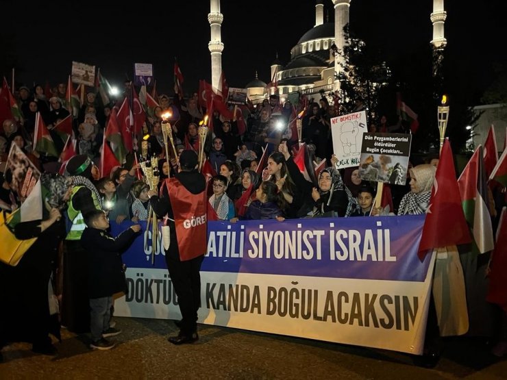 Ankara’da Filistin’e destek yürüyüşü