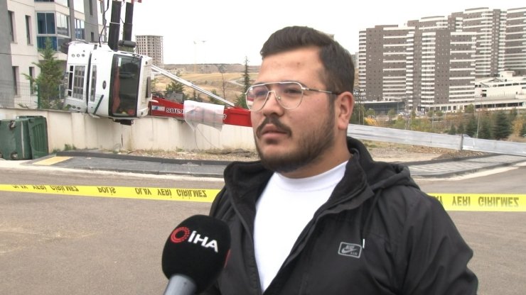 Başkent’te 70 metrelik yük asansörü devrildi