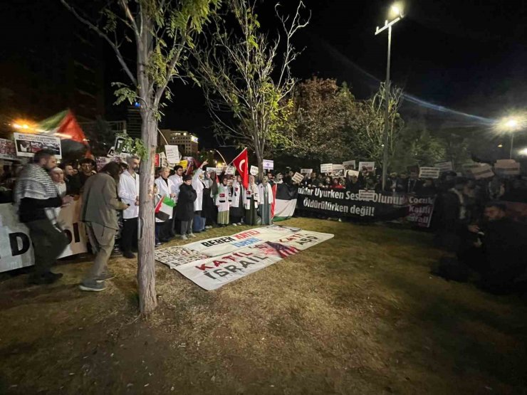 Ankara’da ABD Büyükelçiliği önünde Filistin’e destek eylemi