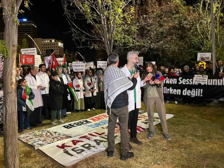 Ankara’da ABD Büyükelçiliği önünde Filistin’e destek eylemi