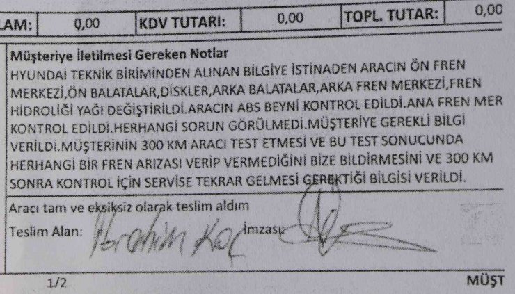 Sıfır Hyundai aldı, 400 kilometre yol yapamadı