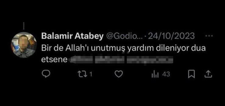 Filistinli bebeklere ve Cumhurbaşkanı’na hakaretten gözaltına alınan şahıs adliyeye sevk edildi
