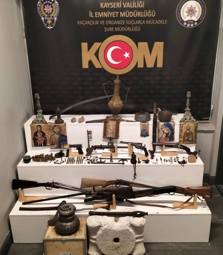 Kayseri’de çok sayıda tarihi eser ele geçirildi