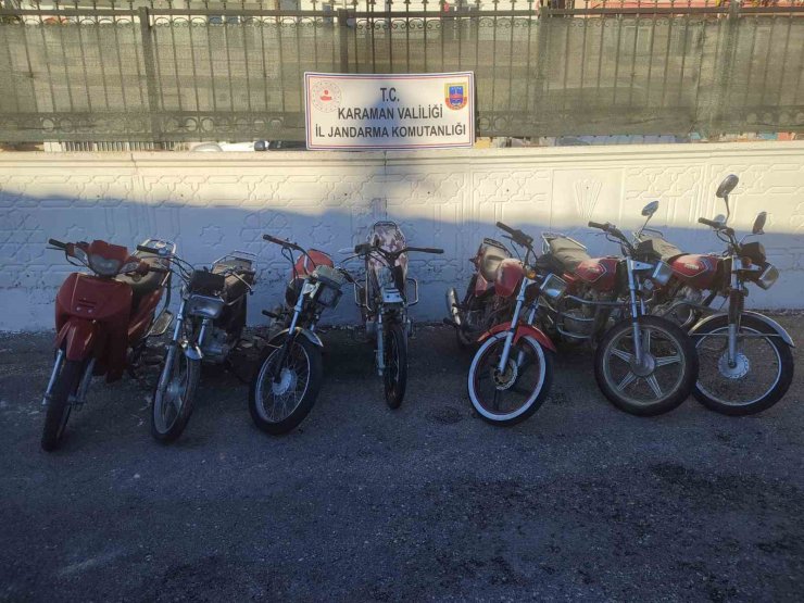 Karaman’da 9 çalıntı motosiklet ve tarihi eserler ele geçirildi